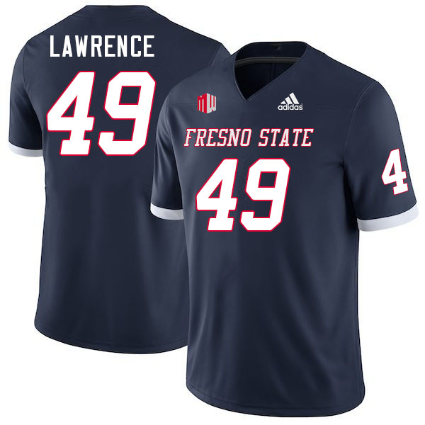 Men #49 Clay Lawrence Fresno State Bulldogs College Football Jerseys Stitched-Navy